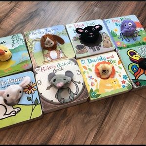 Finger Puppet Book Set of 8, includes spider, sheep, butterfly, duck, bunny, etc